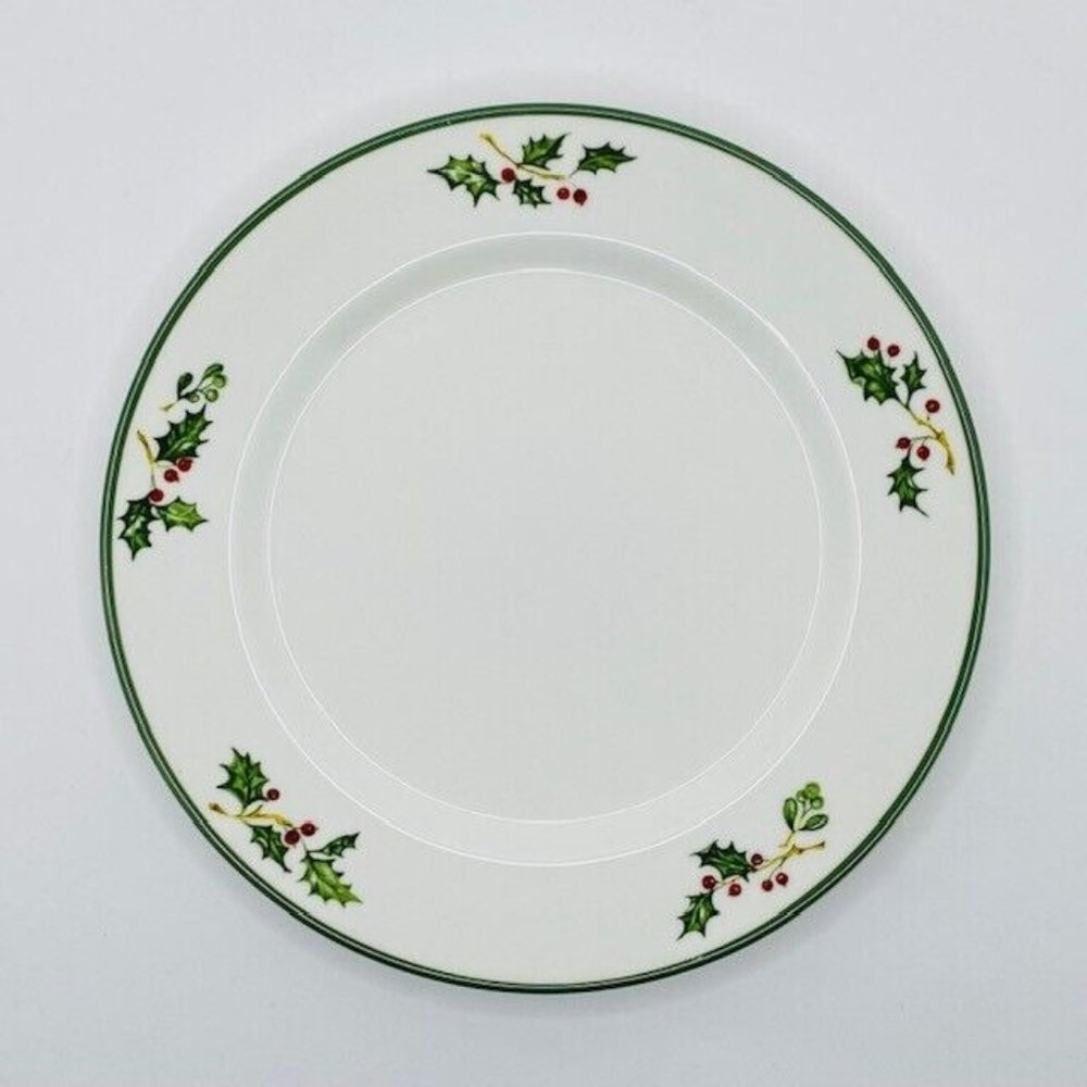 Christopher Radko Traditions Christmas Plate Wreath White Green Trim Replacement
